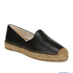Women’s Sam Edelman Kesia Espadrille Flats Slip Ons Black Leather Size 11